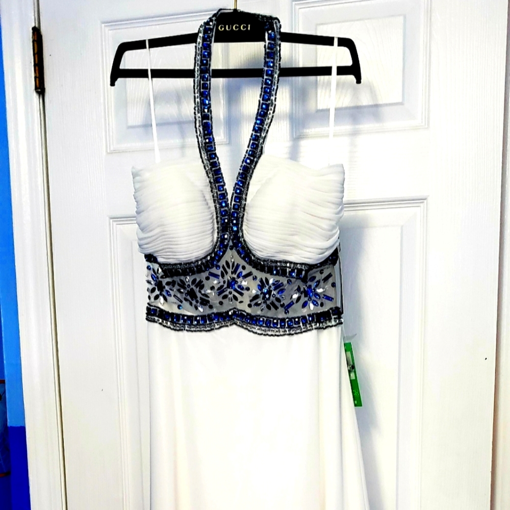 White evening gown